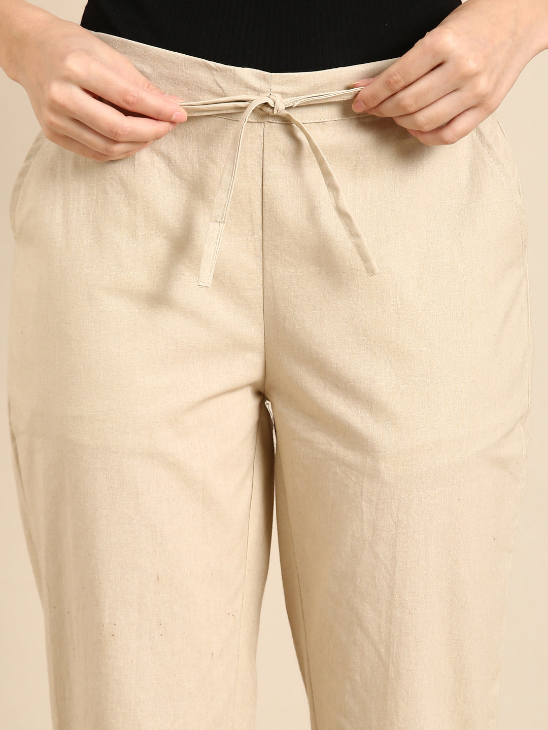 Beige Crochet Pants