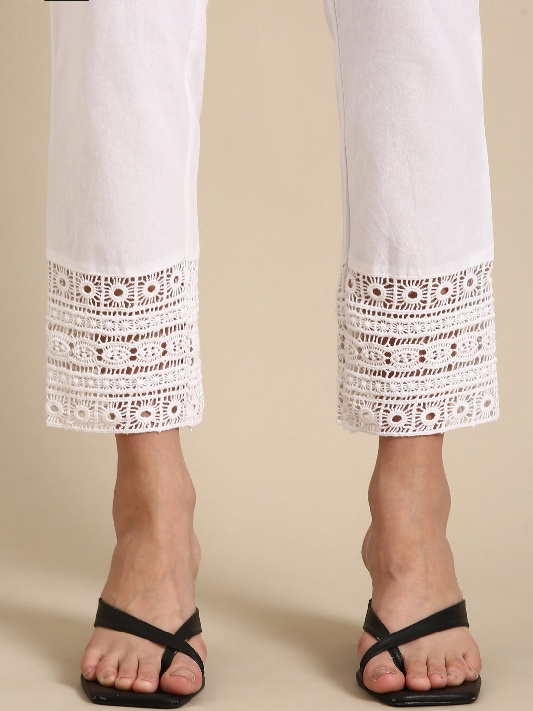 White Crochet Pants