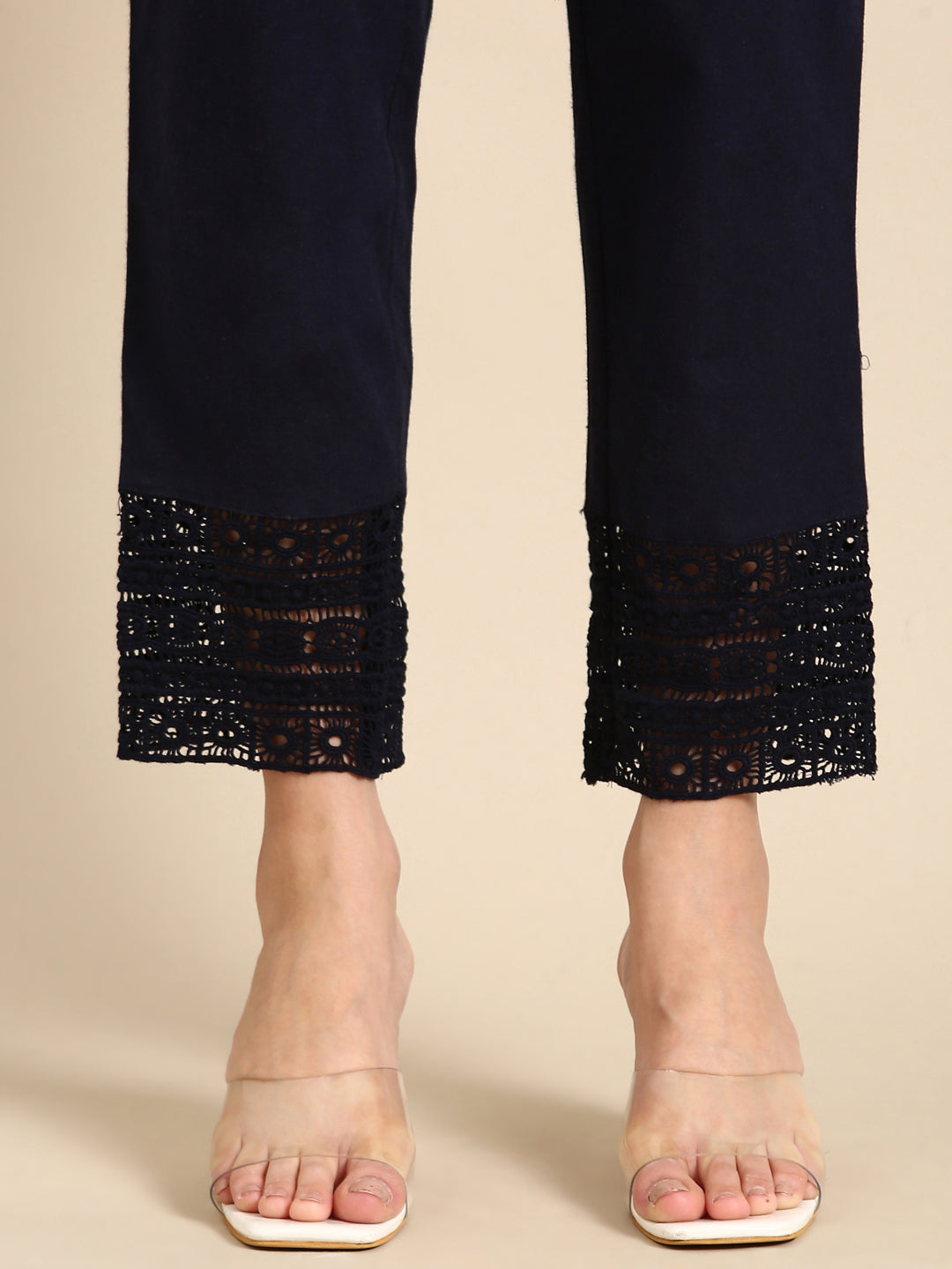 Navy Blue Crochet Pants