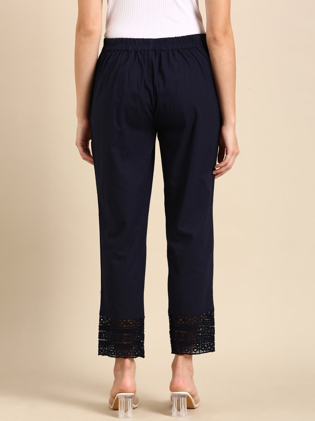 Navy Blue Crochet Pants