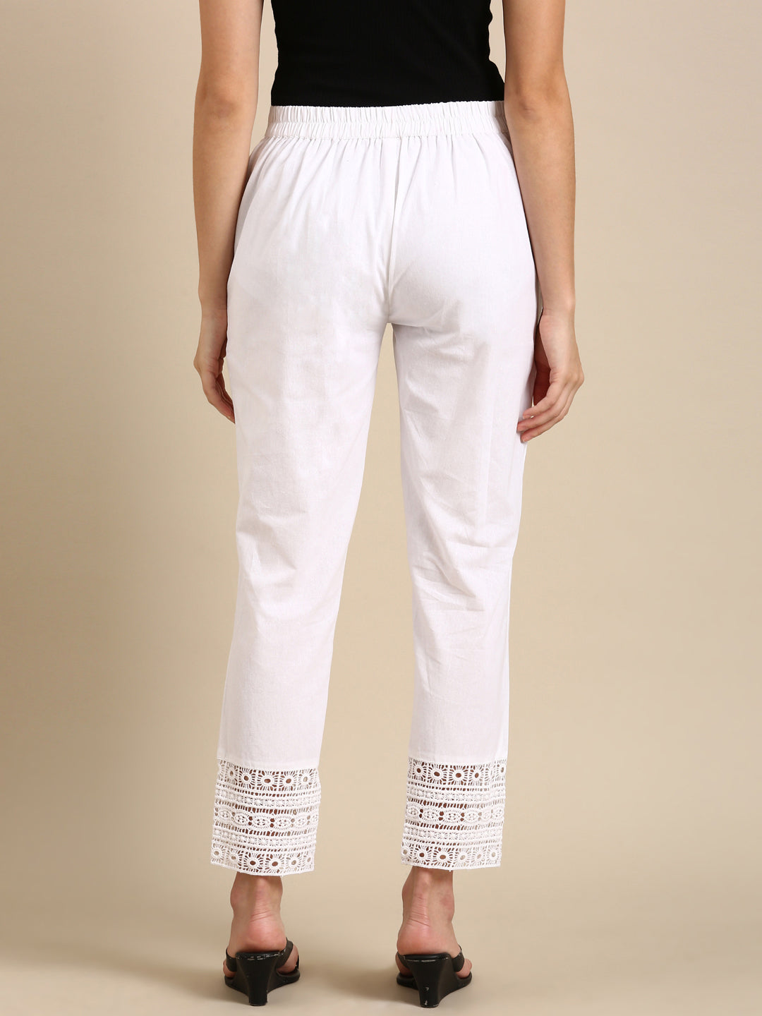 White Crochet Pants