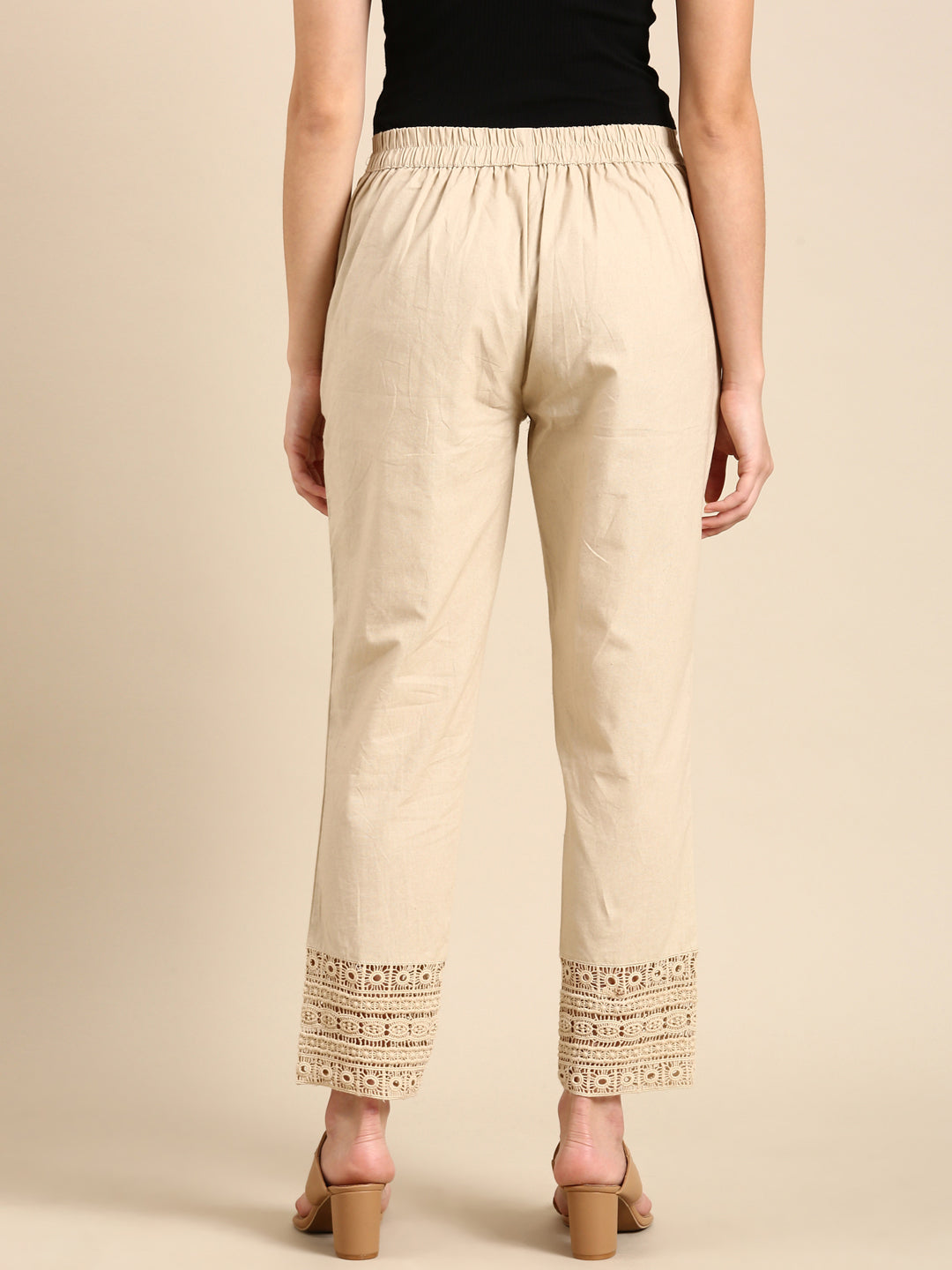 Beige Crochet Pants