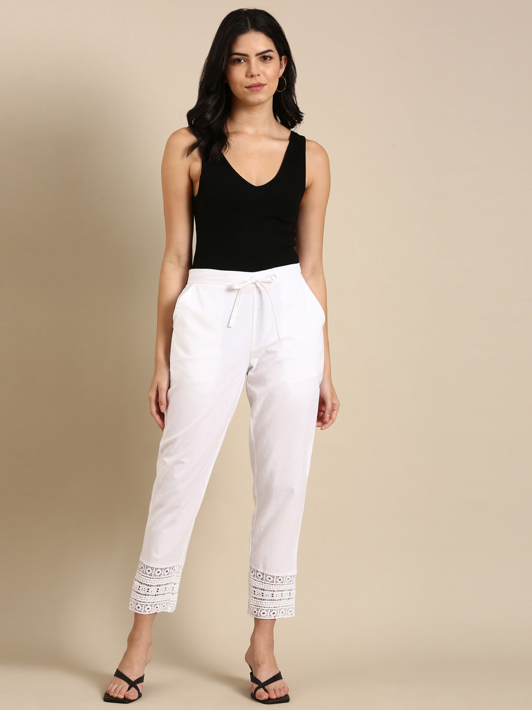 White Crochet Pants