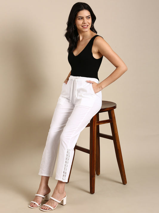 White Side Chikan Pants